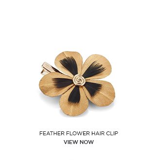 FEATHER FLOWER HAIR CLIP. VIEW NOW.