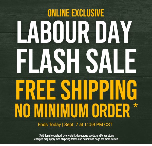 Labour Day Flash Sale