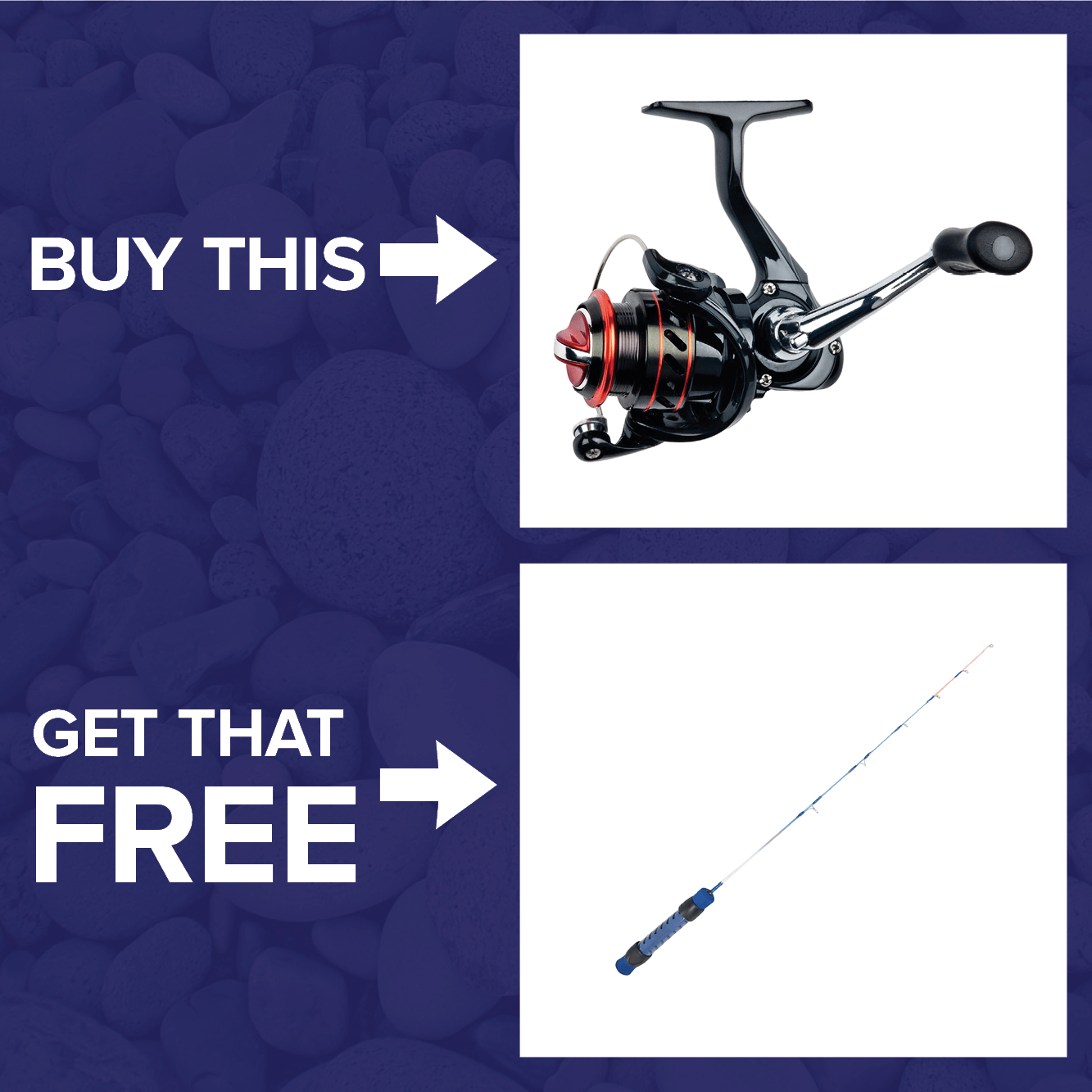 Get a FREE HT Enterprises Ice Blue Super Flex Ice Fishing Rod when you buy a Frabill Bro Series Ice Spinning Reel