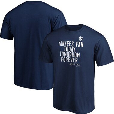 Fanatics Branded Gerrit Cole New York Yankees Navy Hometown Quote T-Shirt