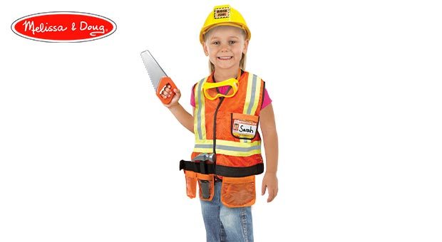 Melissa & Doug Construction Worker Dress Up Costume Set