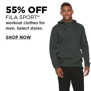 55% off Fila sport workout clothes for men. Select styles. Shop now.