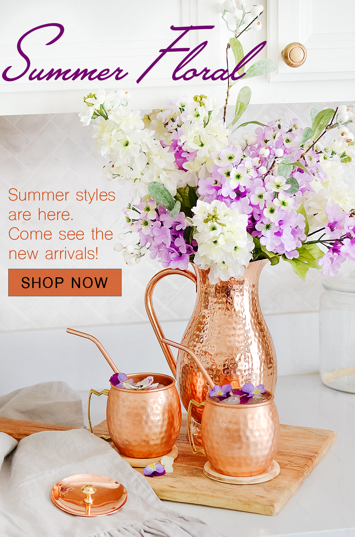 Summer floral. Summer styles are here. Come see the new arrivals! Shop Now.