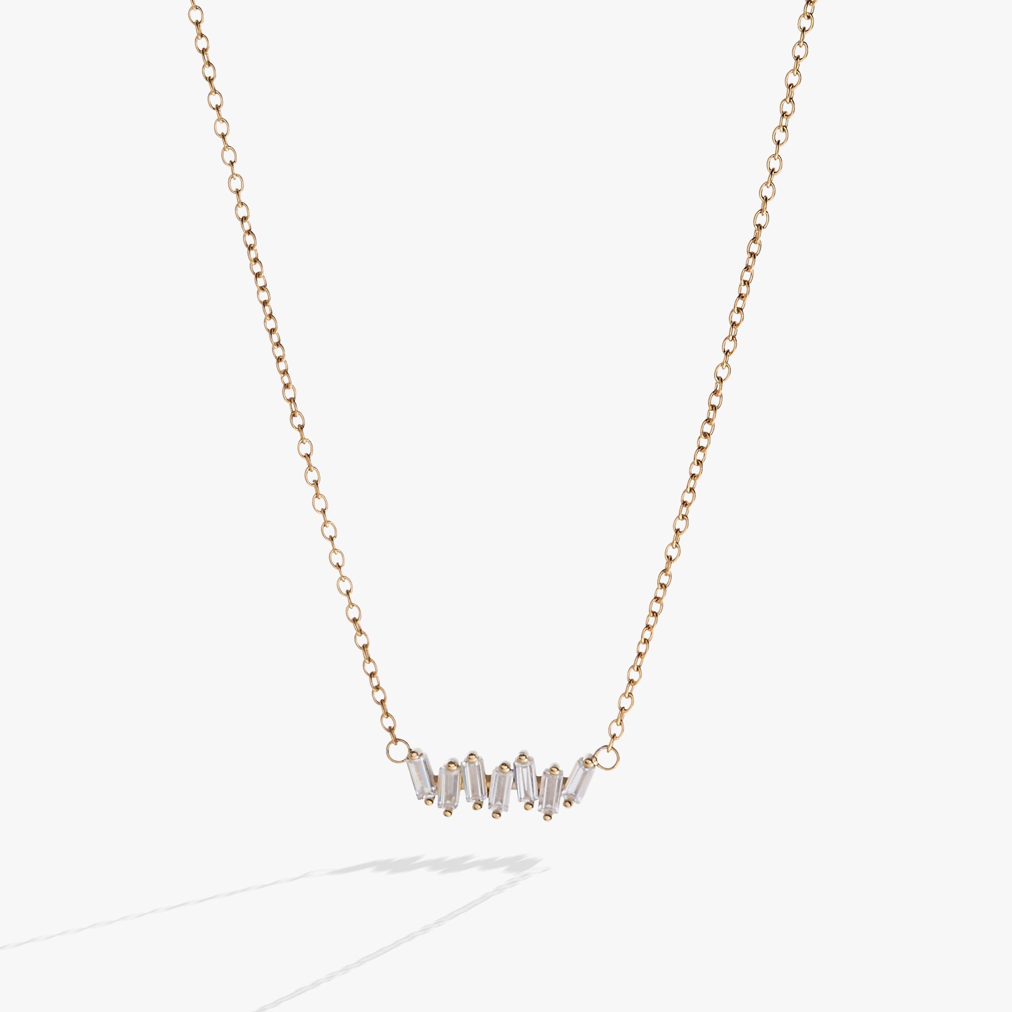 Image of Crystal Baguette Bar Necklace