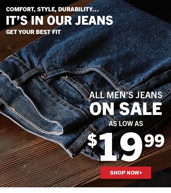 All Men's Jeans on Sale as low as $19.99