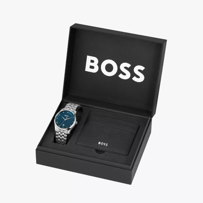 HUGO BOSS Men's Strap Watch and Card Holder Set, £299