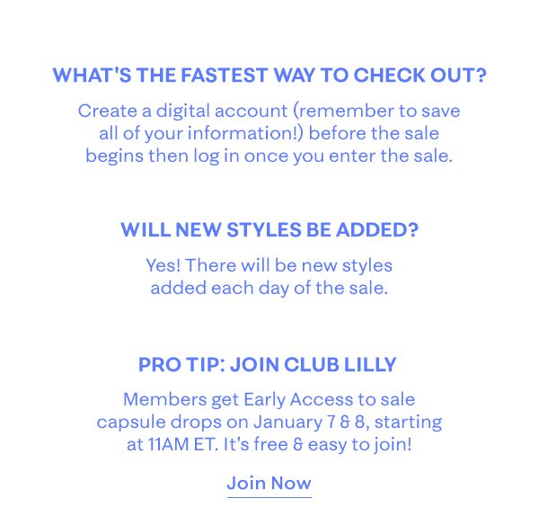 Join Club Lilly for Early Access