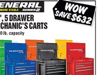  30 in. 5 Drawer Blue Mechanic's Cart 