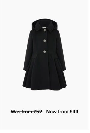 Skirted coat with hood black
