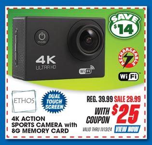 Scuba Cam 4K WIFI Action Sports Camera with 8G Memory Card