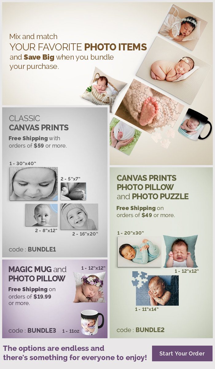 Mix and match your favorite photo items and save big when you bundle your purchase