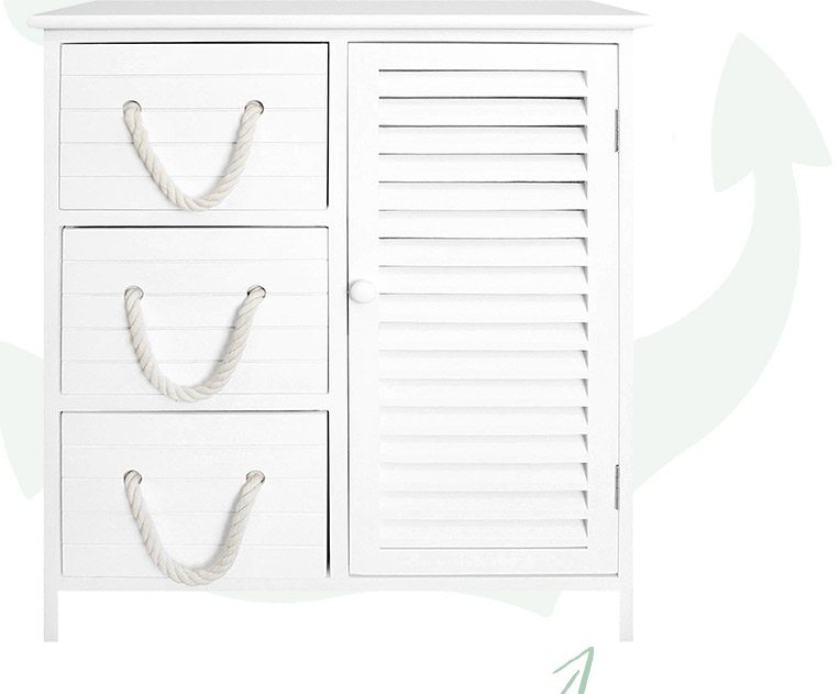 Nautical 3 Drawer and Cabinet Unit - £60