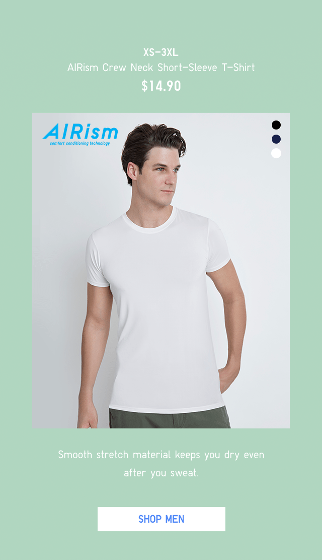 PDP4 - MEN AIRISM CREW NECK SHORT-SLEEVE T-SHIRT