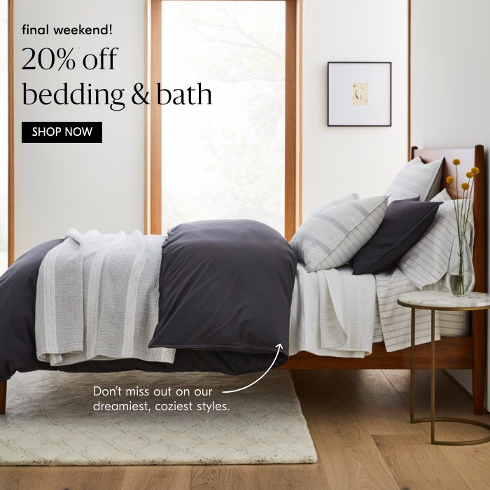20% off bedding & bath