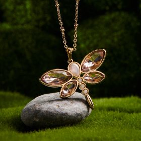 Crystal Dragonfly Double Layer Necklace | Shop Now