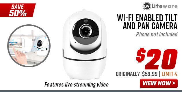 Lifeware Wi-Fi Enabled Tilt and Pan Camera