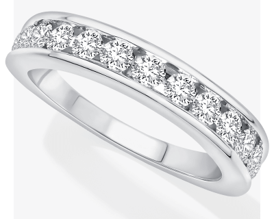 Diamond Anniversary Ring 1 ct tw Round-cut 10K White Gold