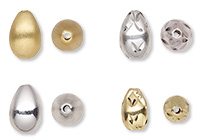 Sterling Silver or Gold-Plated Sterling Silver Teardrop Beads 