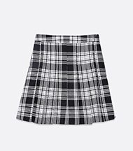 black-check-high-waist-pleated-button-tennis-skirt