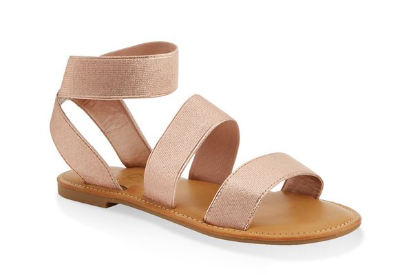 Elastic Double Band Ankle Strap Sandals