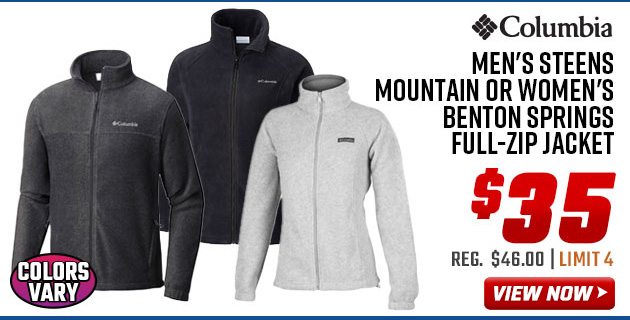 Columbia Men's Steens Mountain or Women's Benton Springs Full-Zip Fleece Jacket