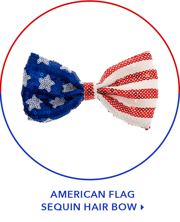 american flag sequin hair bow