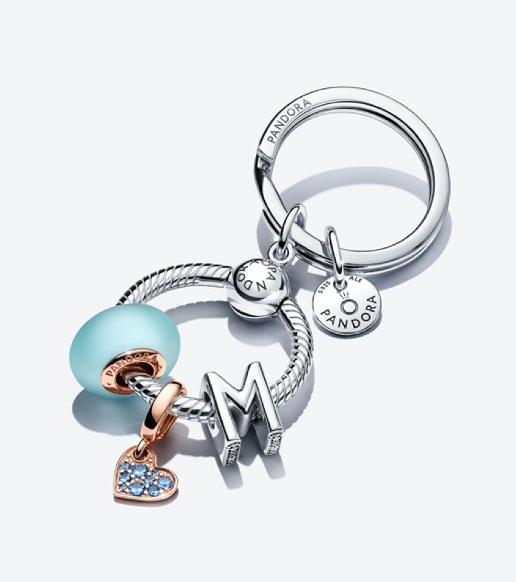 Pandora Moments Key Ring with charms 
