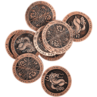 Set of 10 Copper Fire LARP Coins