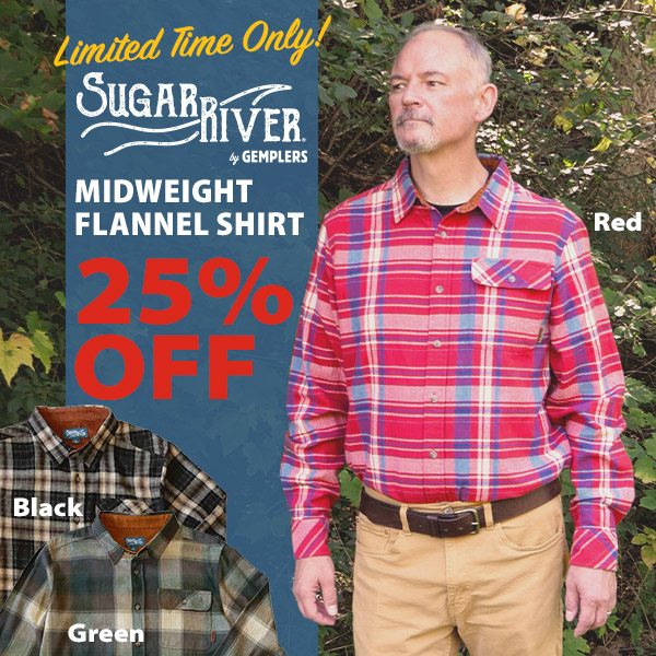 Sugar River Flannel 25% off for a limited time! Shop now