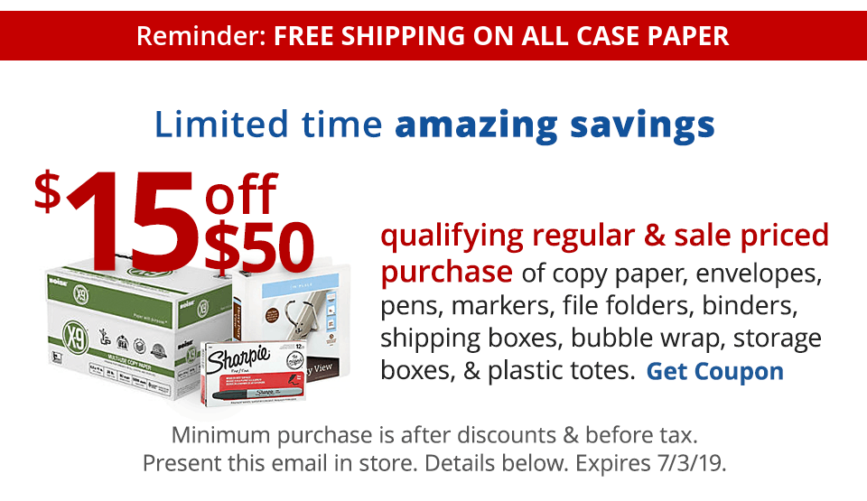 Free shipping on all case paper