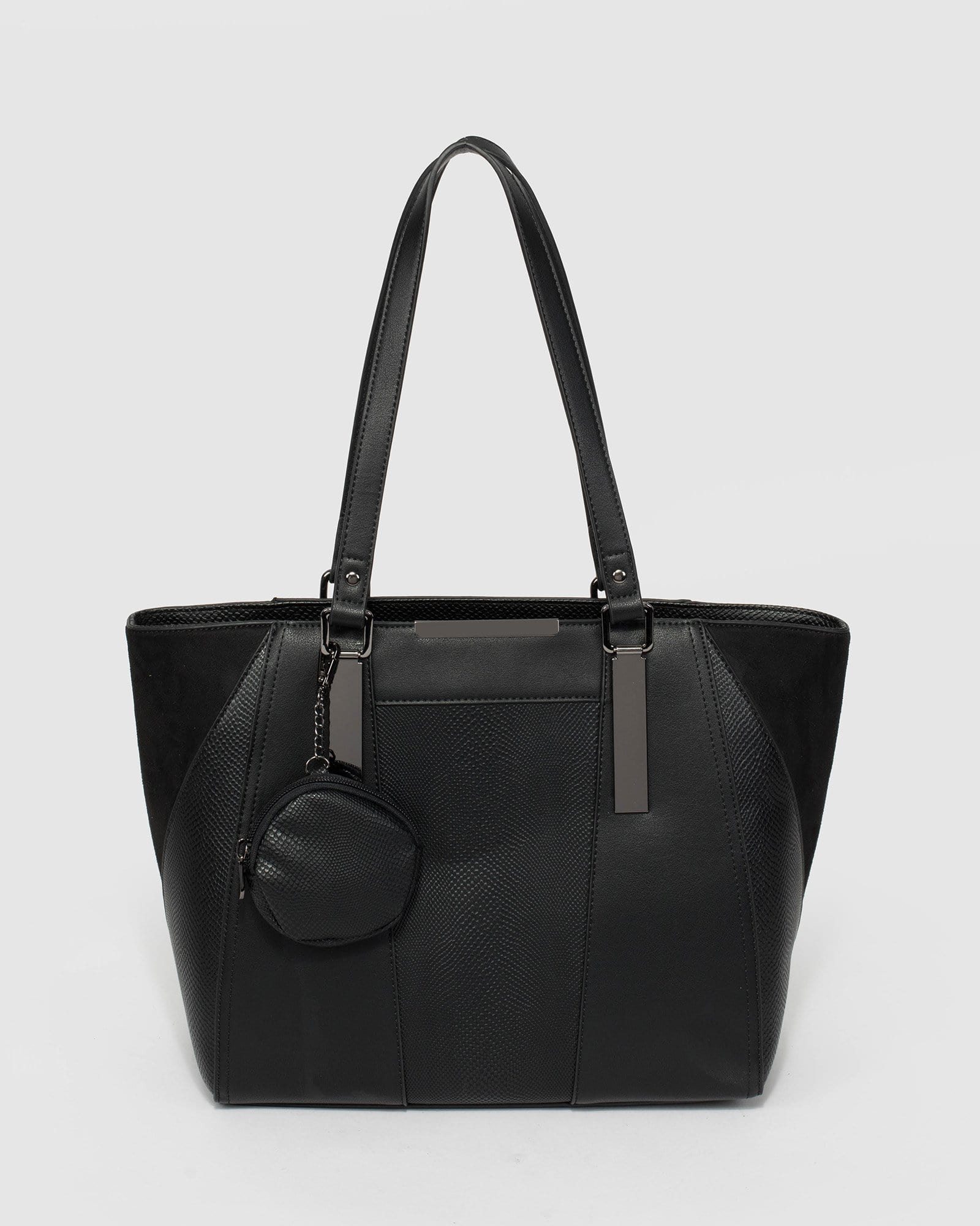 Image of Black Amira Panel Tote Bag