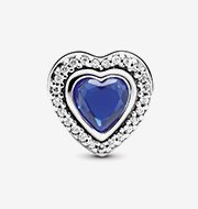 Sparkling Blue Heart Charm