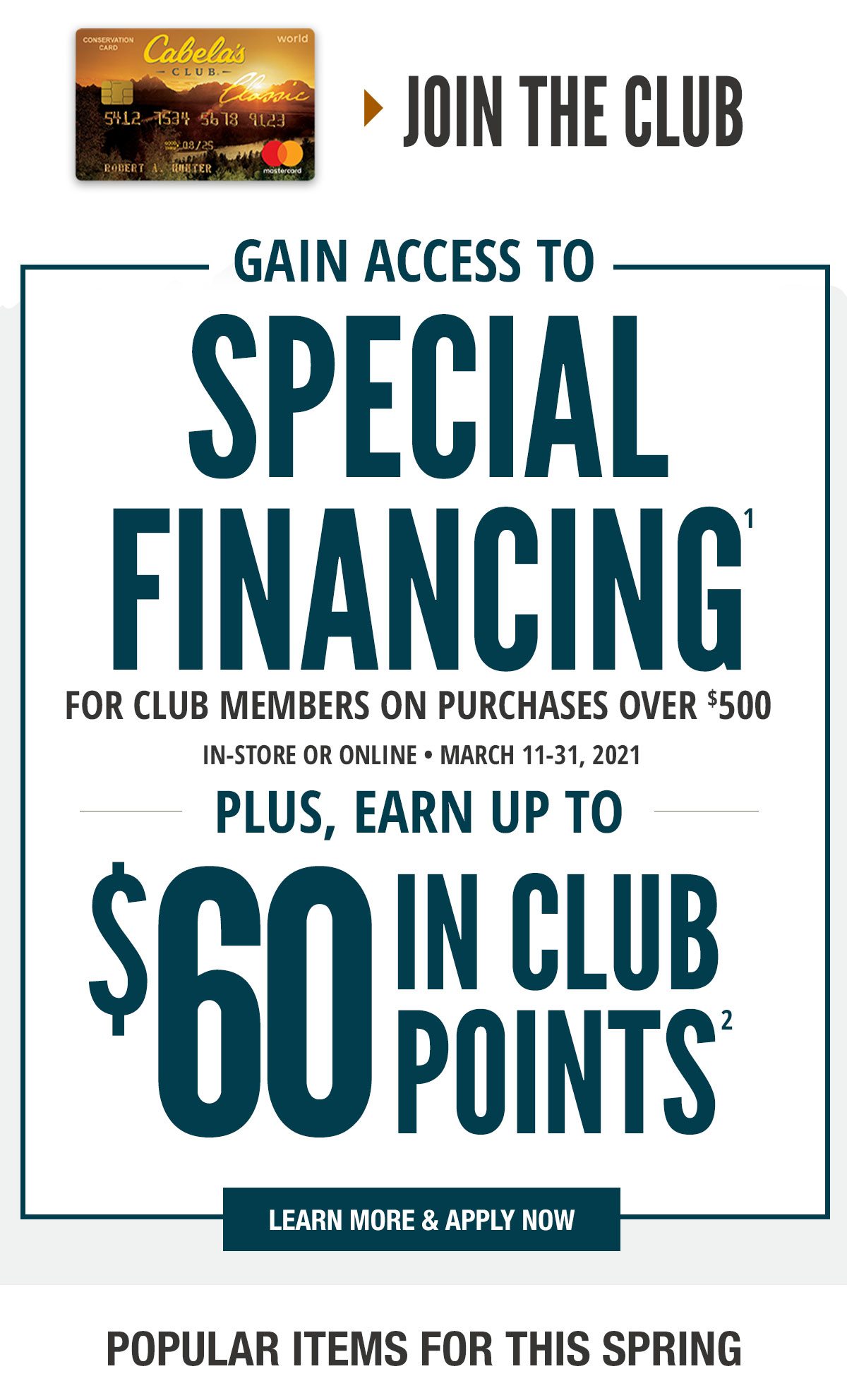 Special Financing is BACK! - Cabela's Email Archive