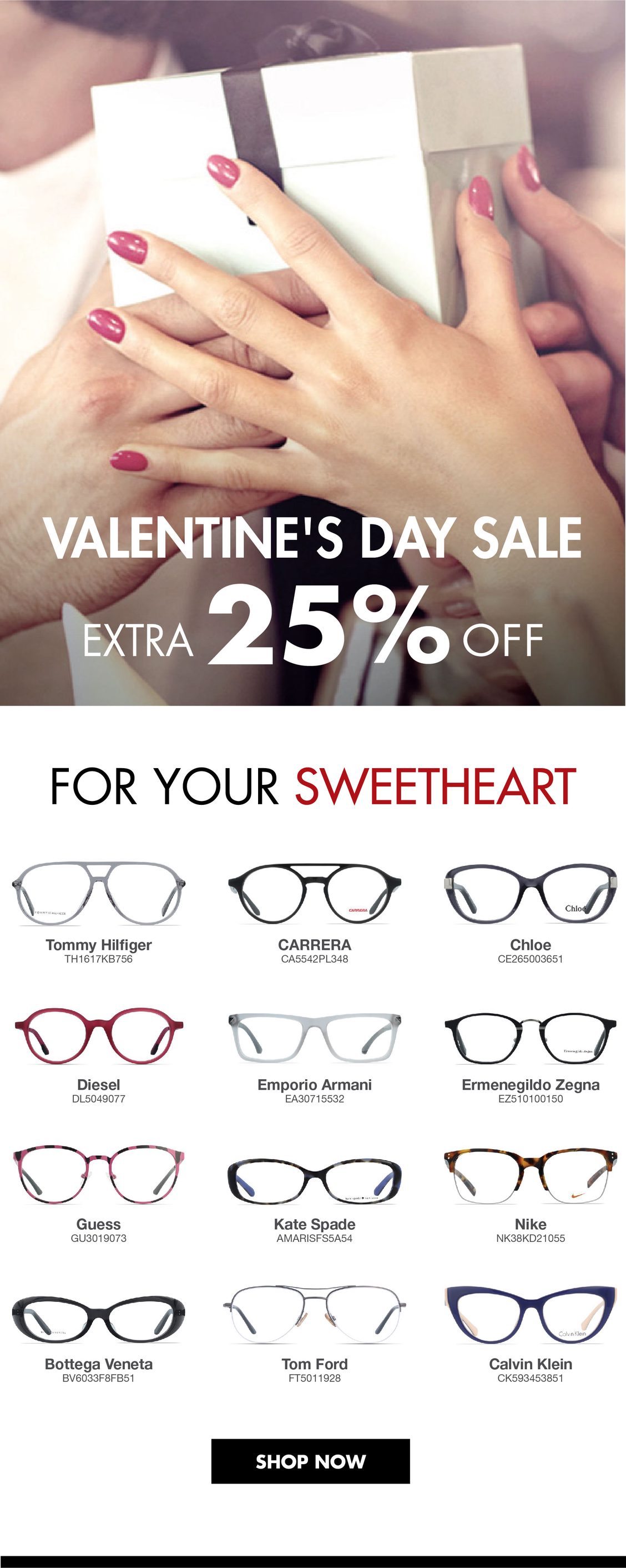 Valentine's Day Sale - EXTRA 25% OFF - GLASSES GALLERY