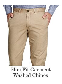 Slim-Fit Garment Washed Chinos