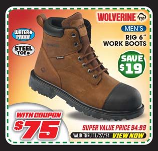 Wolverine Rig 6'' Steel Toe Men's Waterproof Work Boots