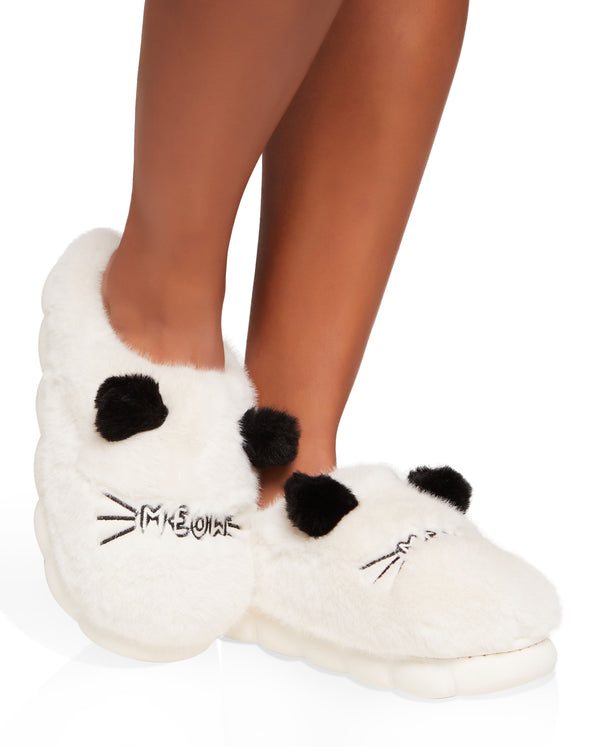 Meow Faux Fur Slippers