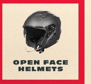 Open face helmets