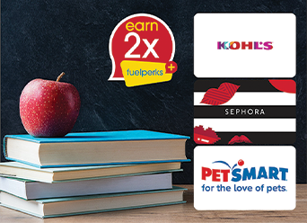 earn 2x fuelperks on various giftcards