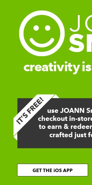 JOANN Smiles creativity is so rewarding. It's free! check your app today and we'll craft rewards just for you! Get the iOS app.
