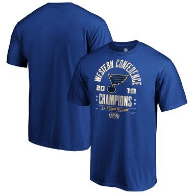 St. Louis Blues Fanatics Branded 2019 Western Conference Champions Defensive Zone T-Shirt – Royal