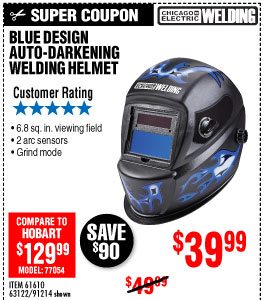 Blue Design Auto Darkening Welding Helmet