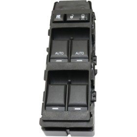 Window Switch - Front, Driver Side, Black, 6-Button, 14 Blade, Driver and Passenger Side One Touch Power Windows