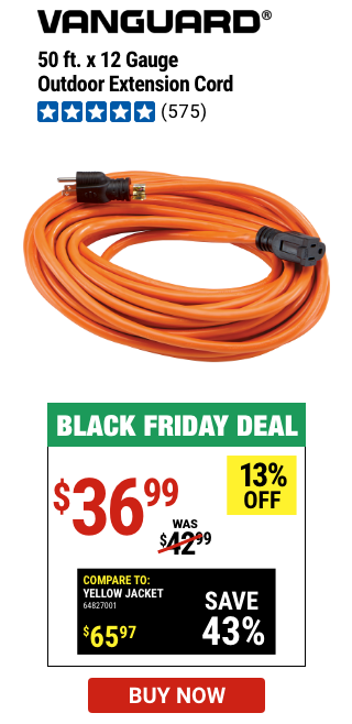 VANGUARD® 50 ft. x 12 Gauge Outdoor Extension Cord