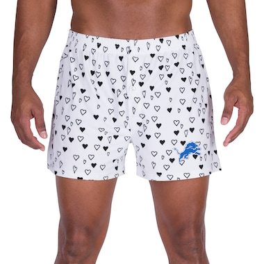 Men's Concepts Sport White Detroit Lions Epiphany Allover Print Boxer Shorts