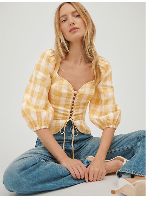 Barrett Linen Top Dandelion Check