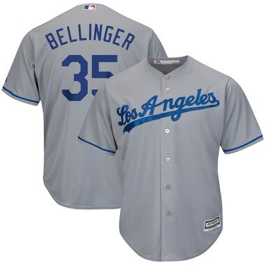 Majestic Cody Bellinger Los Angeles Dodgers Gray Wordmark Cool Base Player Replica Jersey