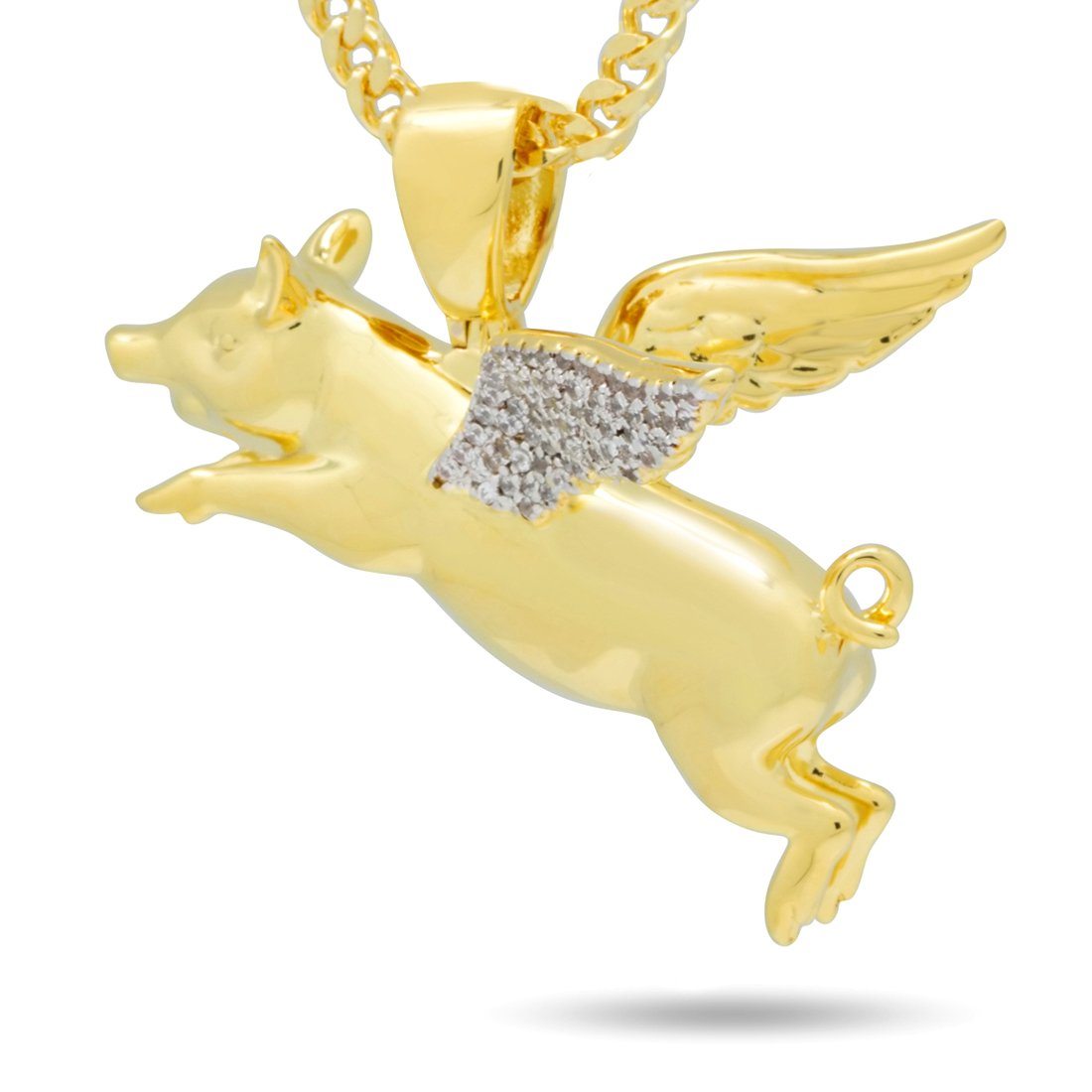 The Gold Flying Pig Necklace