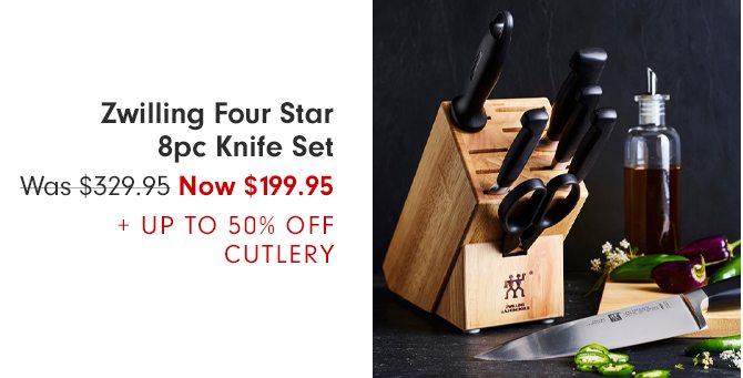Zwilling Four Star 8pc Knife Set - Was $329.95 - Now $199.95 + UP TO 50% OFF CUTLERY