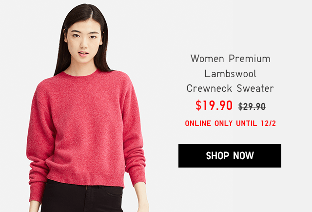 women premium lambswool crew neck sweater